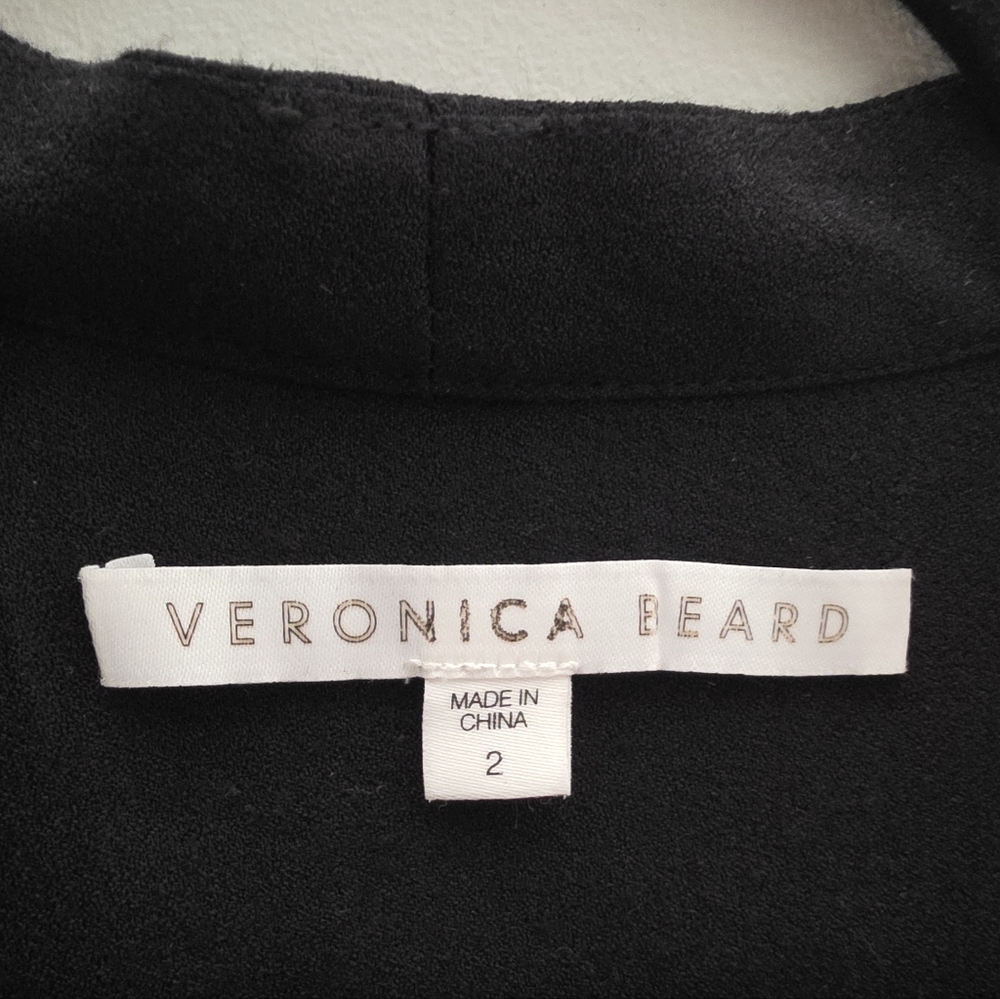 Veronica Beard Jasper Button-front Short Dress Lattice Border In Black Sz 2 (XS) - Picture 14 of 16